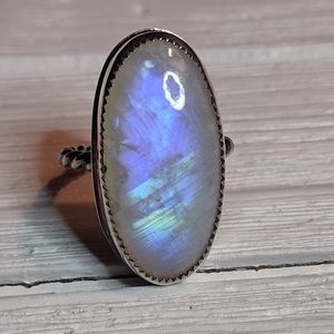Size 7.5 Sterling silver/moonstone handcrafted ring